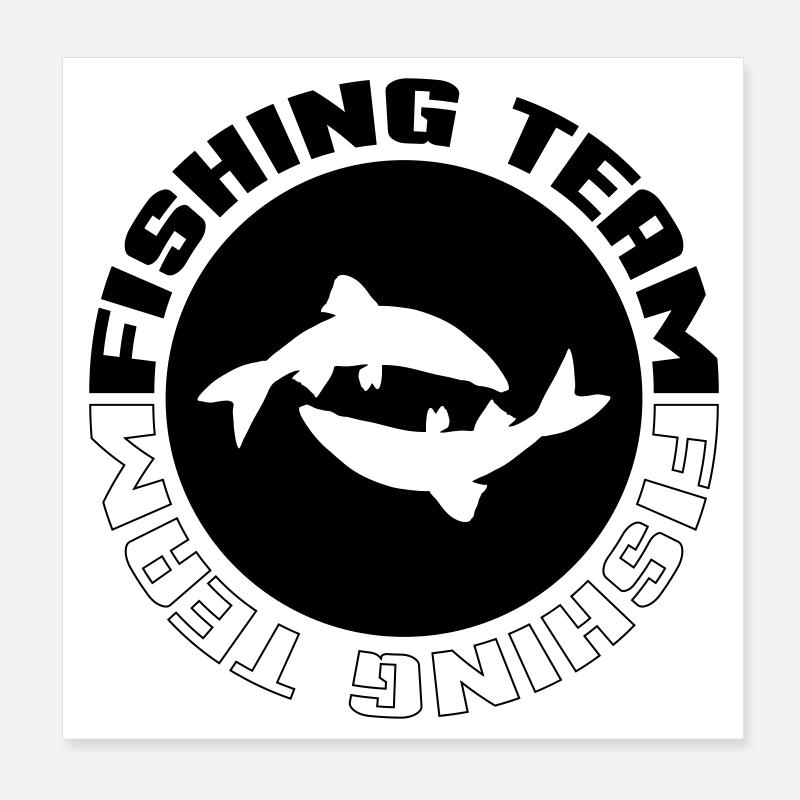 Équipe de pêche Poster 20 x 20 cm