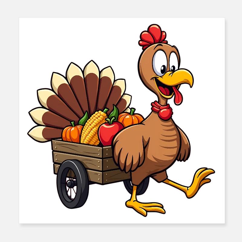 Thanksgiving Lustiger Thanksgiving Truthahn Poster 20x20 cm