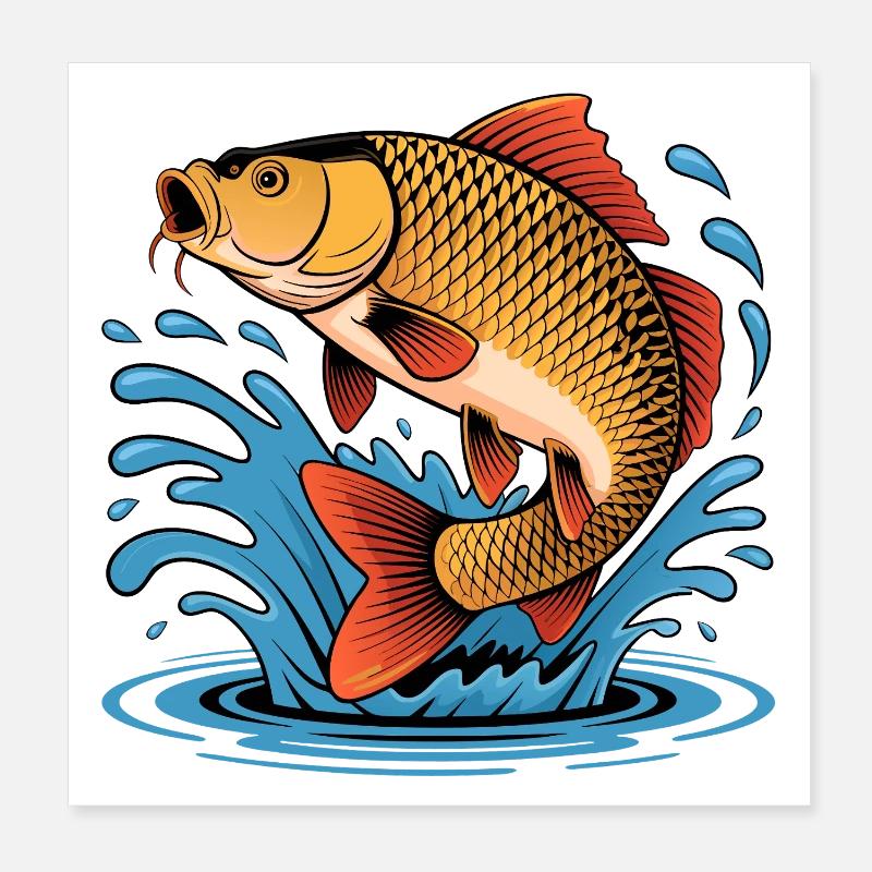 Carpe sauteuse Poster 20 x 20 cm