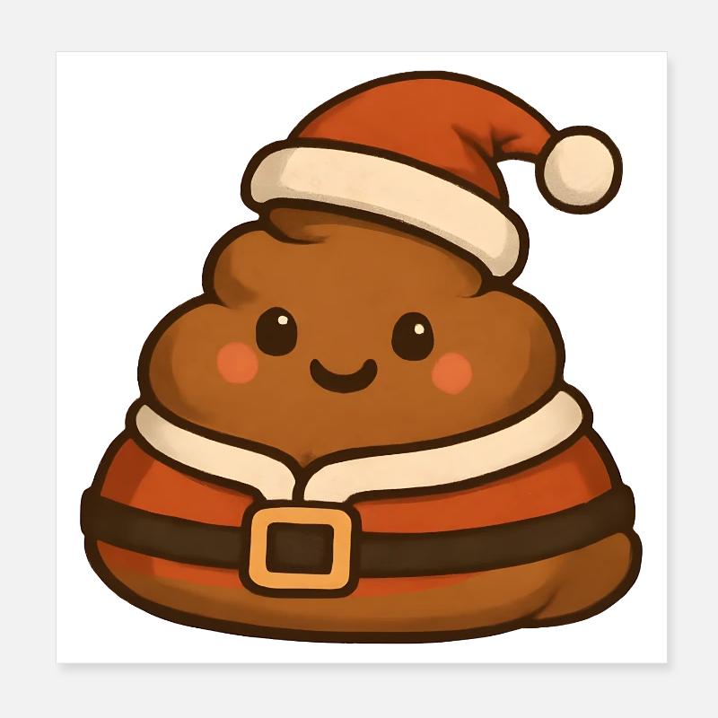 Caca Noël Santa Charmant Poster 20 x 20 cm