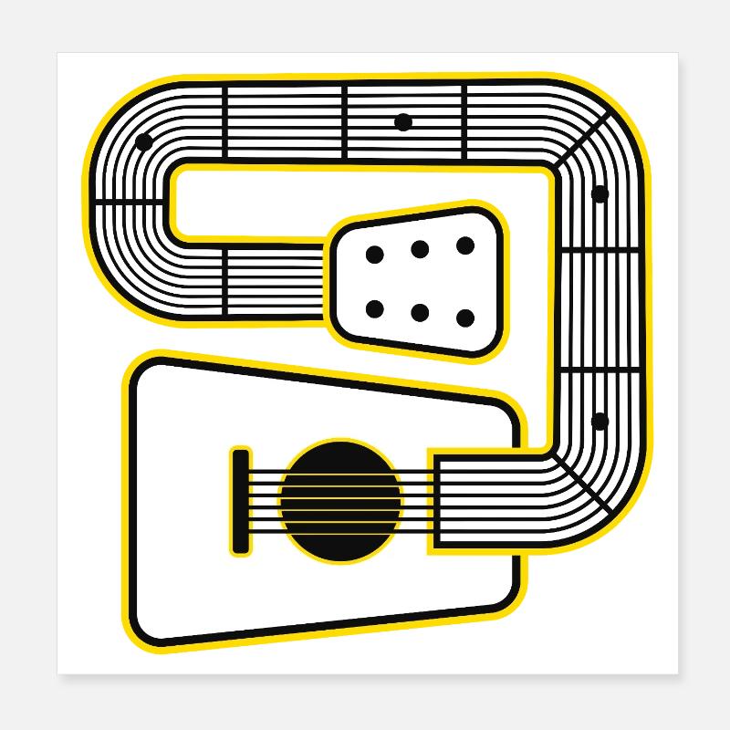 Guitare à forme abstraite Poster 20 x 20 cm
