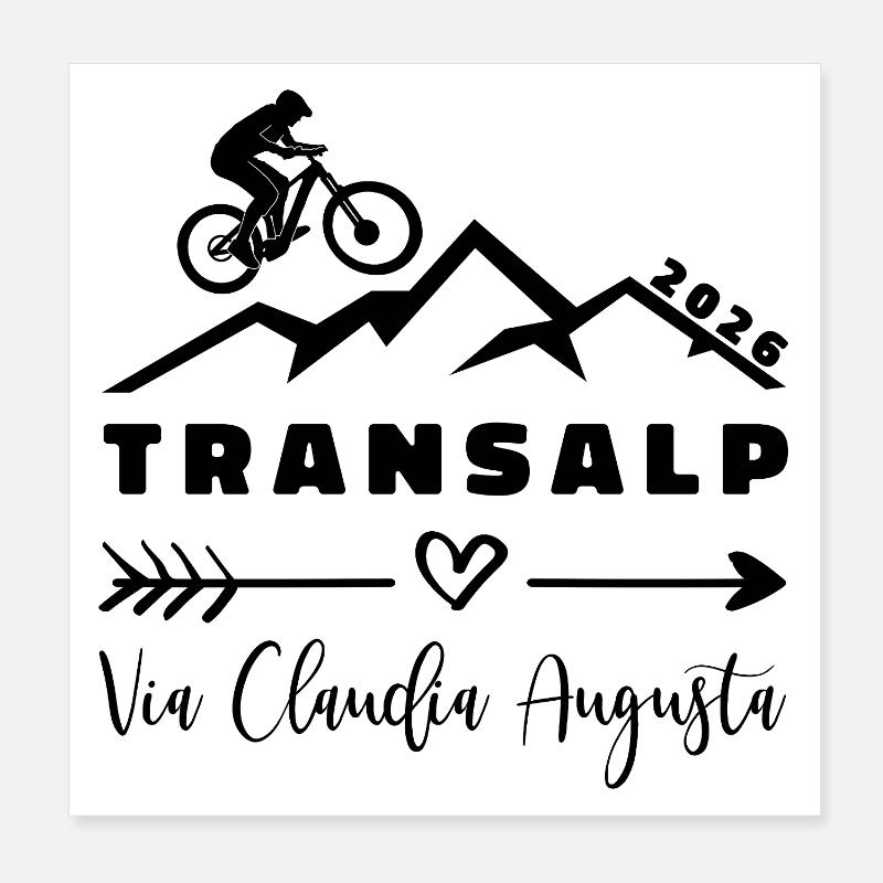 Transalp 2026 - Vélo - Via Claudia Augusta Poster 20 x 20 cm