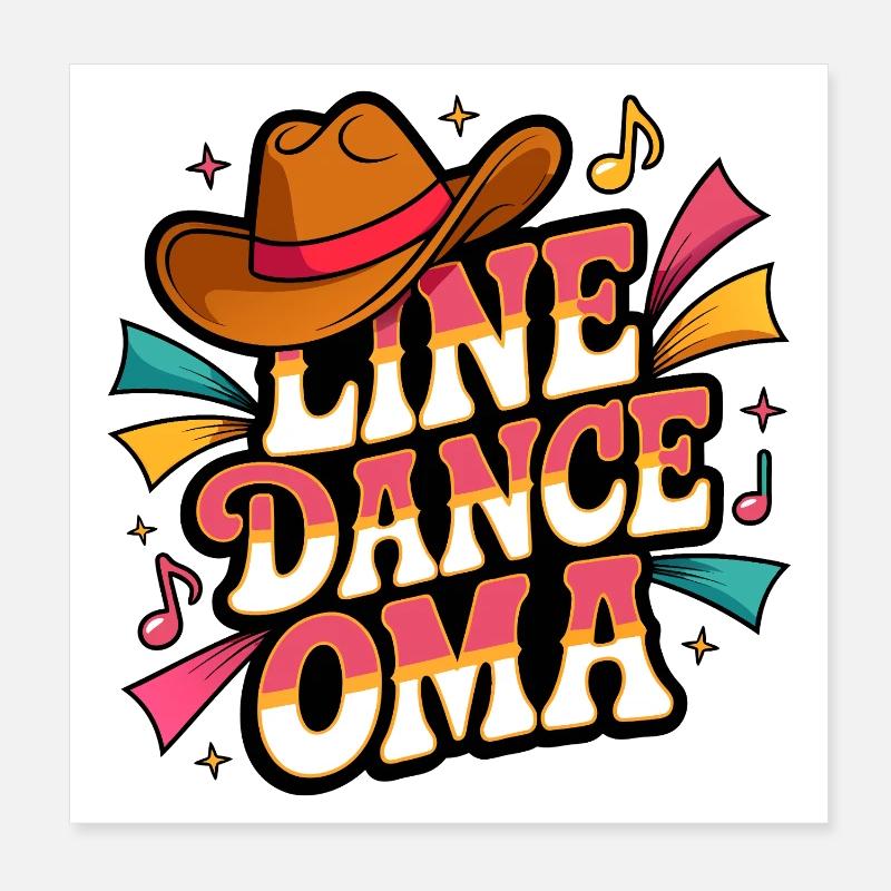 Line Dance Oma Poster 20x20 cm