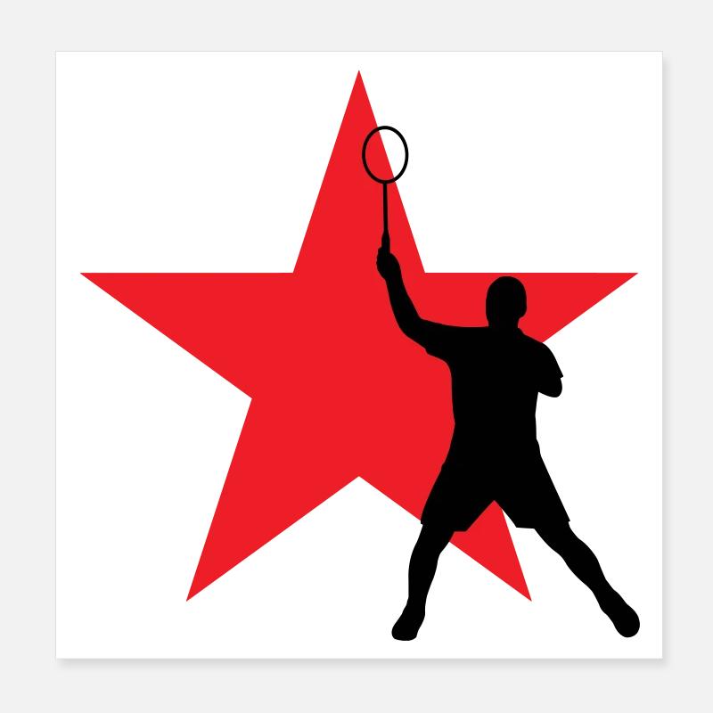 Badminton - Sport - Raquette Poster 20 x 20 cm
