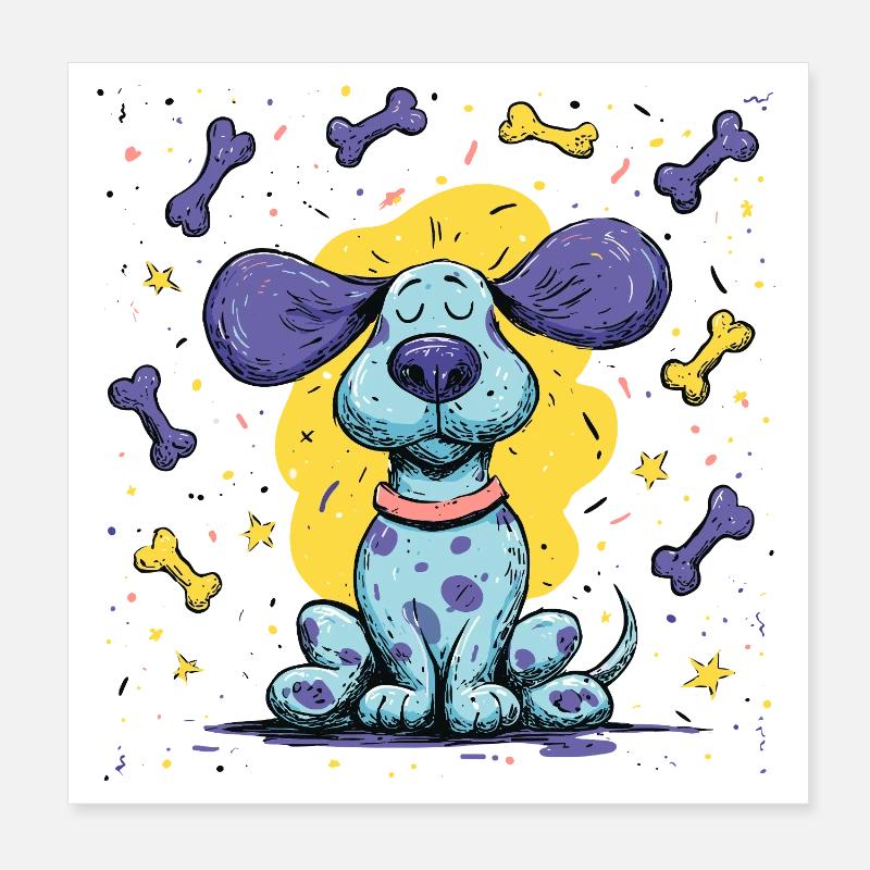 Stardog in colorful orbit Poster 8" x 8" (20x20 cm)