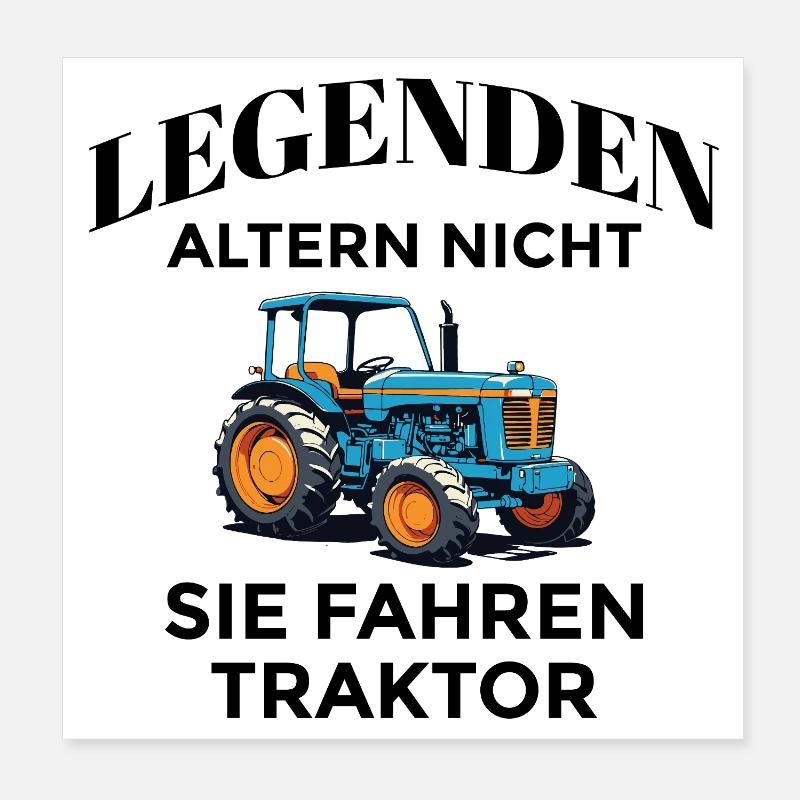 Legends drive tractors Poster 8" x 8" (20x20 cm)