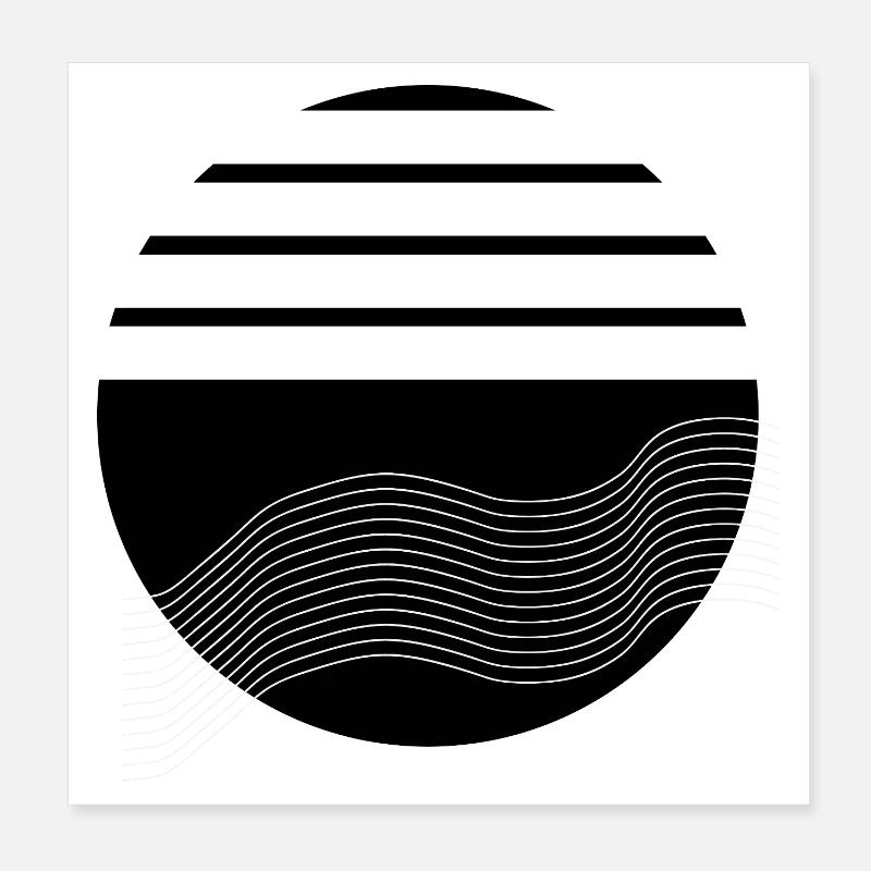 Nuit des lignes fluides Poster 20 x 20 cm