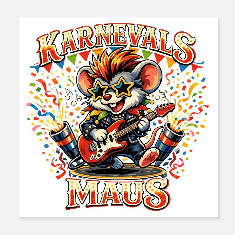 Jupe de souris de carnaval de Cologne Alaaf Drôle Poster 20 x 20 cm