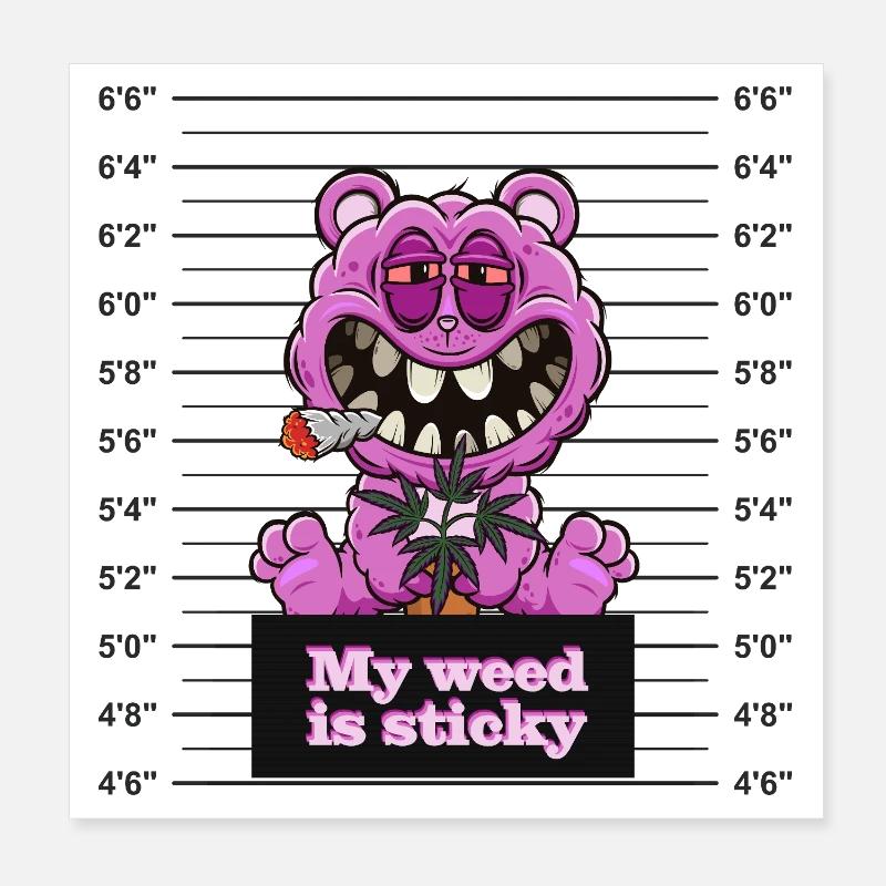 Mon herbe est collante Poster 20 x 20 cm