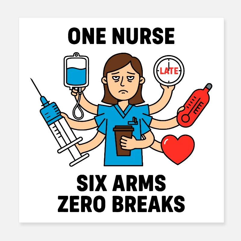 Infirmière débordée et chaos multitâche Poster 20 x 20 cm