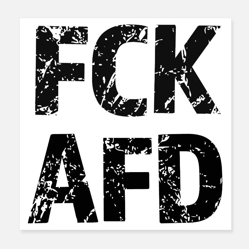 FCK AFD Bold Text Graphic Poster 8" x 8" (20x20 cm)