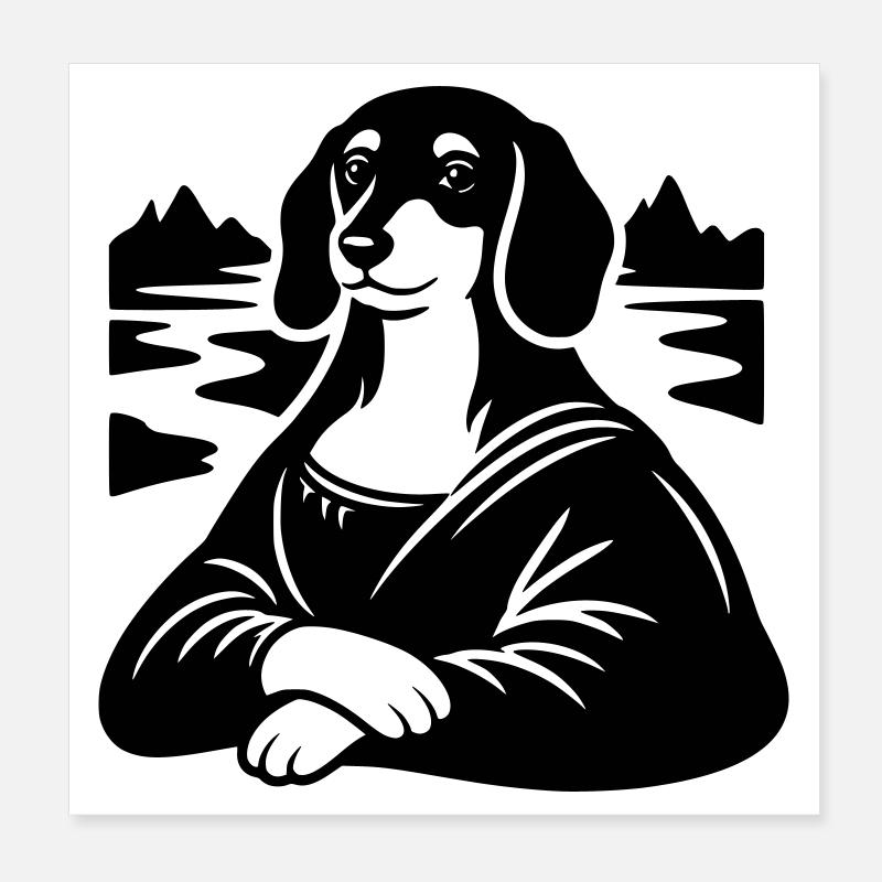 Dackel Lisa Portrait Poster 20x20 cm