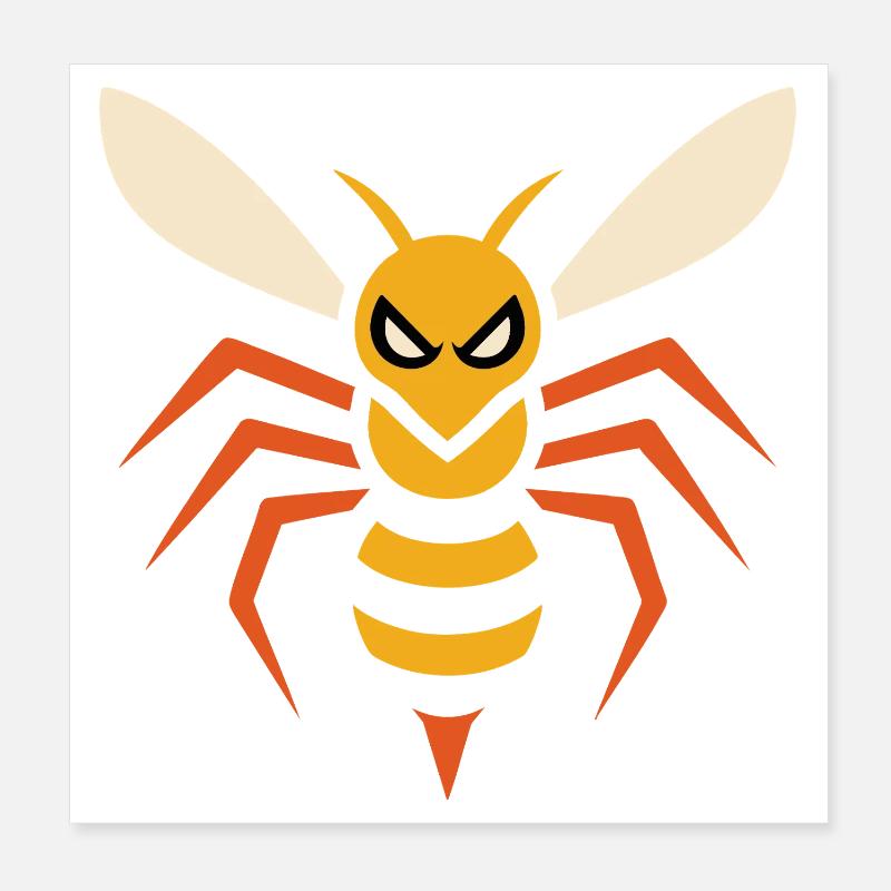 Angry Hornet – angular insect graphic Poster 8" x 8" (20x20 cm)