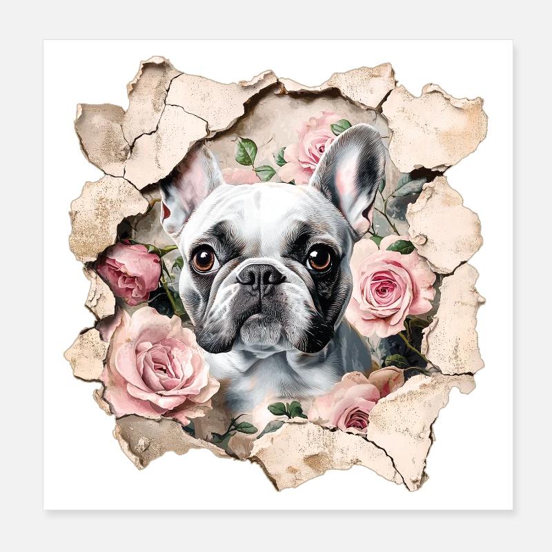 Bouledogue français Poster 20 x 20 cm