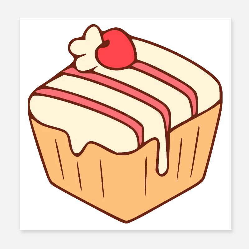 Cupcake backen, Bäckerei, Konditorei Poster 20x20 cm