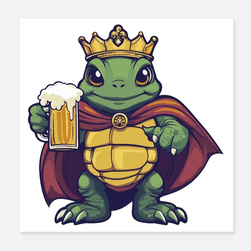 Turtle Beer King Poster 8" x 8" (20x20 cm)