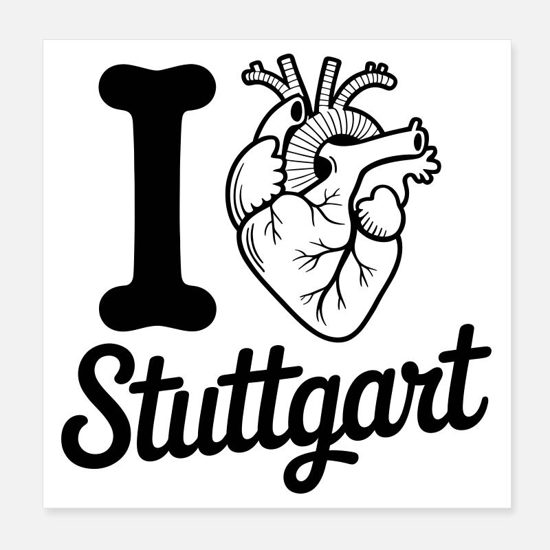 J’adore Stuttgart Poster 20 x 20 cm