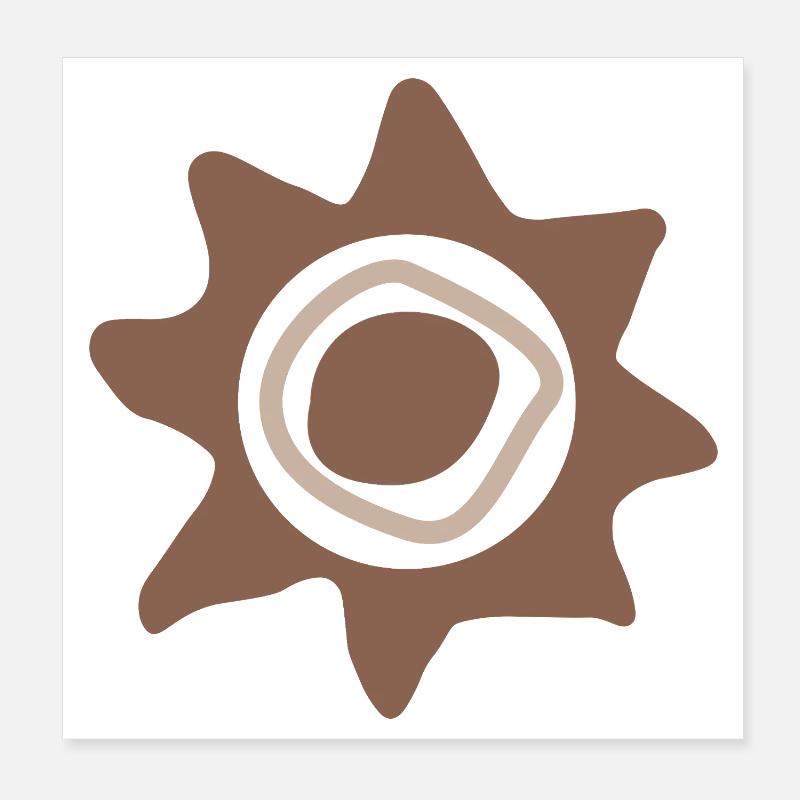 Abstrakte Sonne Poster 20x20 cm