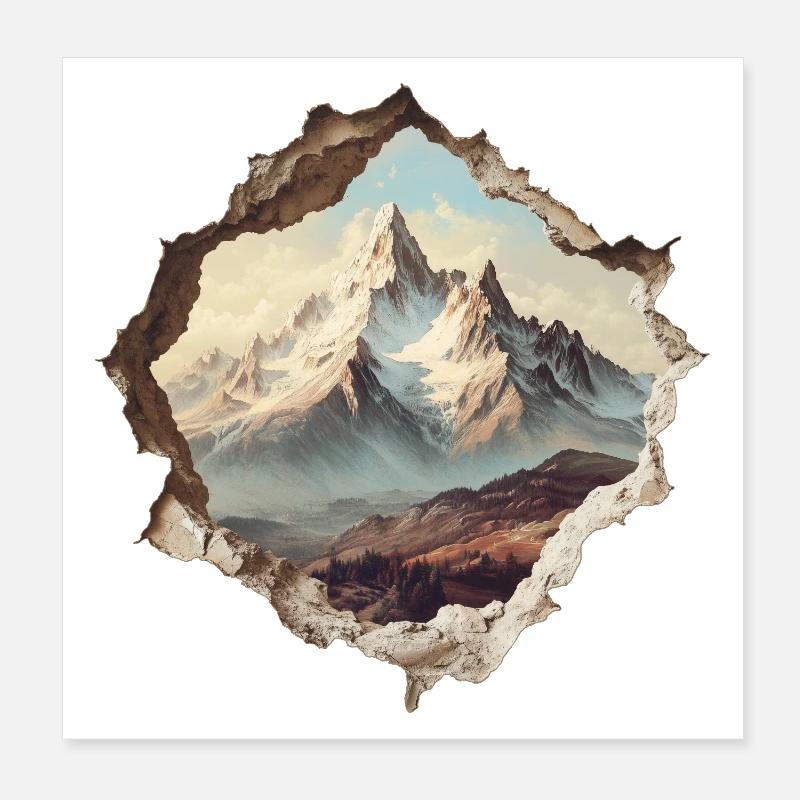 Berge Wandern Poster 20x20 cm
