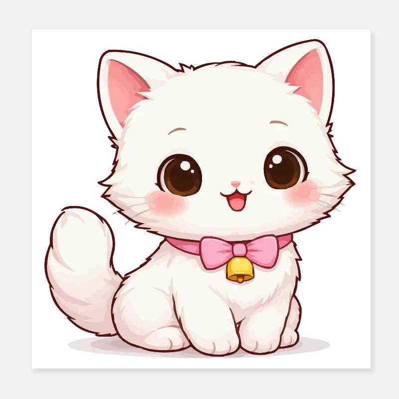 Kätzchen Glockenzauber Poster 20x20 cm