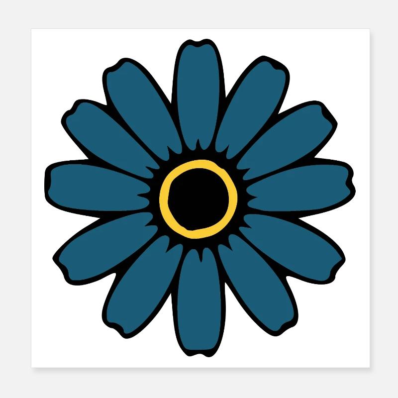 Fleurs Bleues Fleurs Fleur Fleur Sauvage Hippie Poster 20 x 20 cm