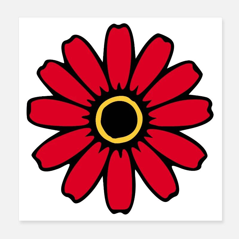 Fleurs rouges Fleurs Fleur Fleur sauvage Herbes Poster 20 x 20 cm