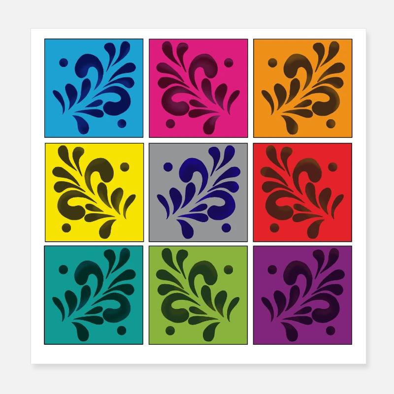 Äppelwoi bunt Poster 20x20 cm