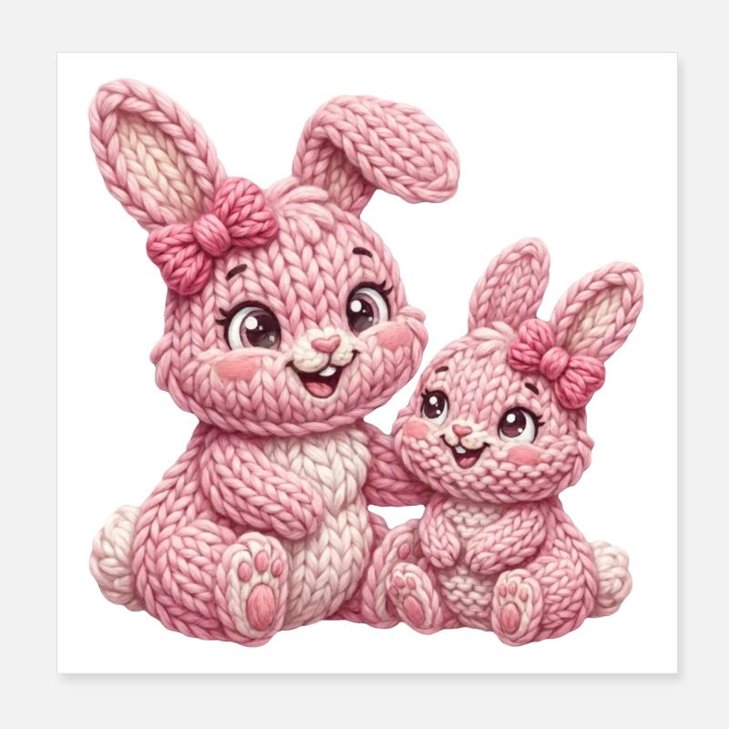 Hasen Kinder Hasenkinder - kleine große Schwester Poster 20x20 cm