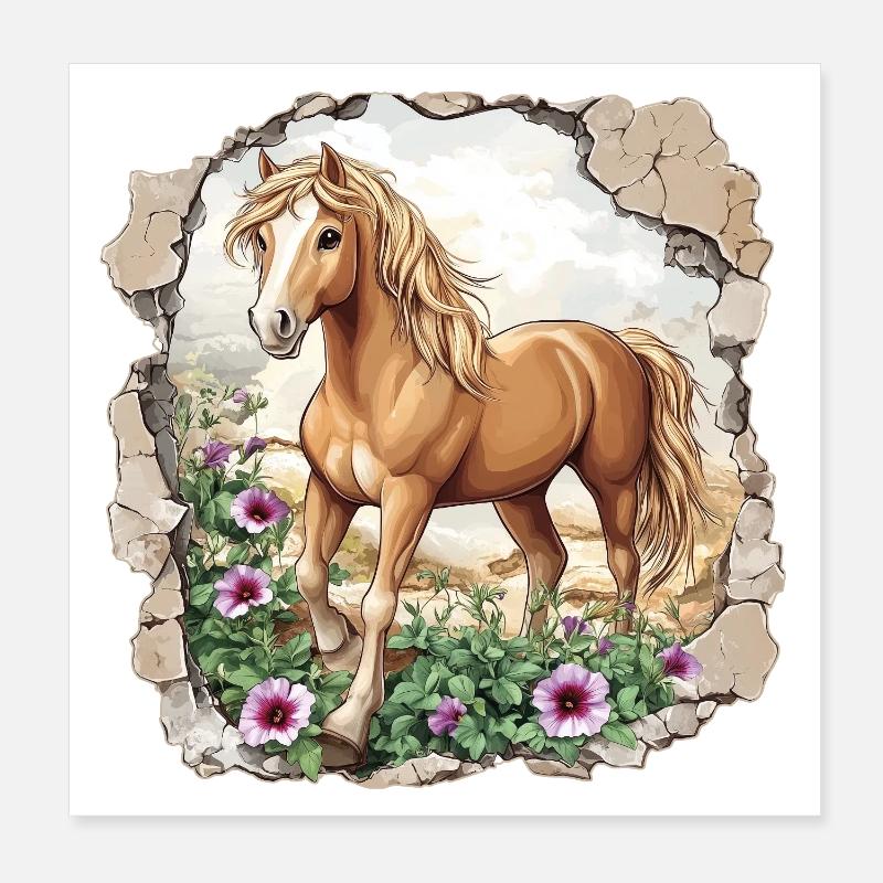 Pferd  Poster 20x20 cm