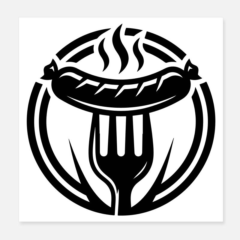 Wurst Bratwurst Symbol Poster 20x20 cm