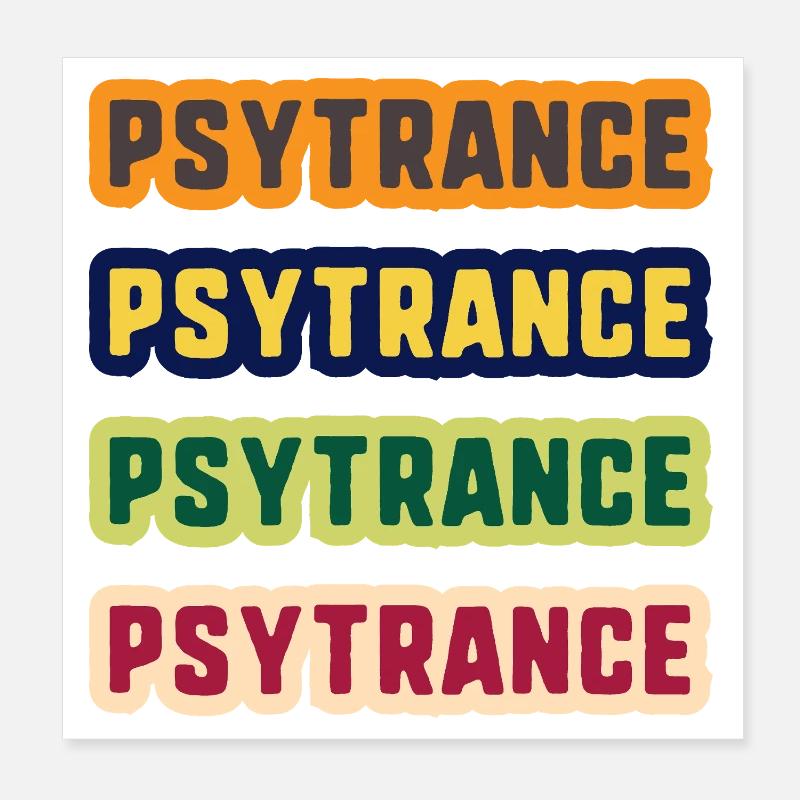 Psytrance Color Stack Poster 8" x 8" (20x20 cm)