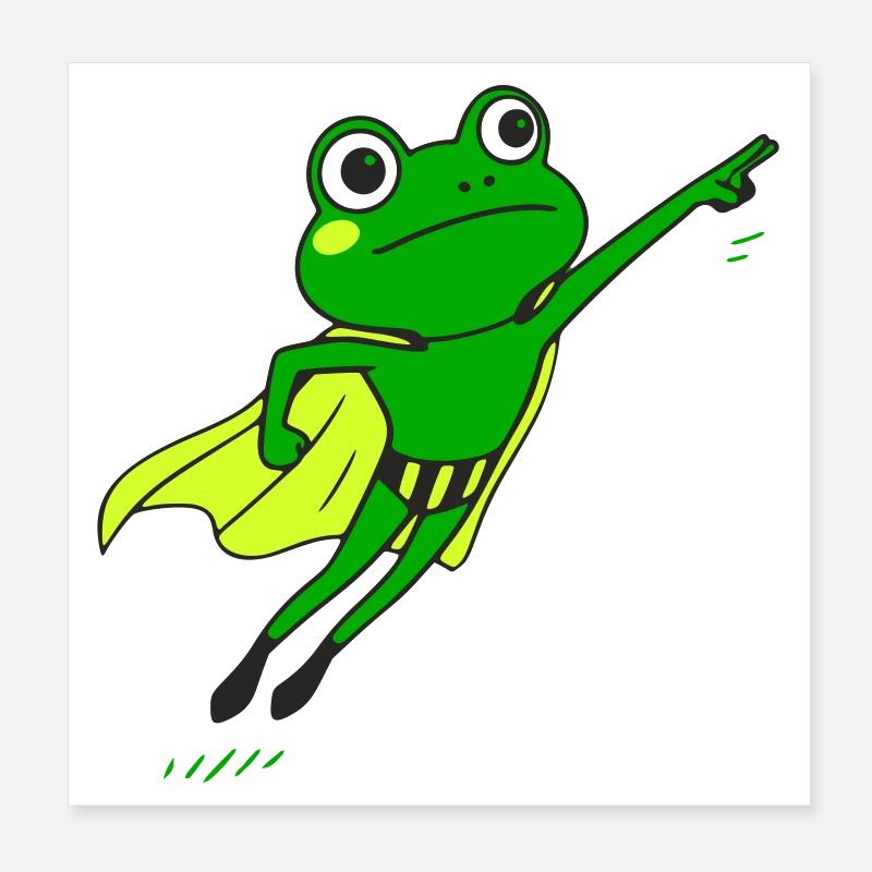 Froschheld im Supercape Poster 20x20 cm