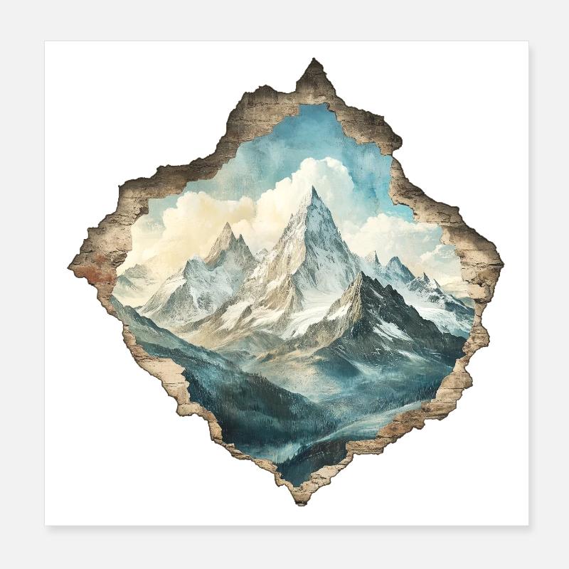 Montagnes Poster 20 x 20 cm