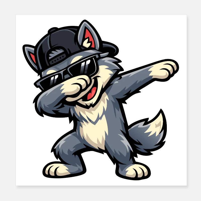 Loup Dab Poster 20 x 20 cm