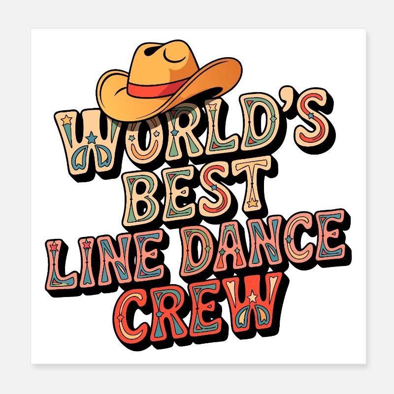 Weltbeste Line-Dance-Crew Poster 20x20 cm