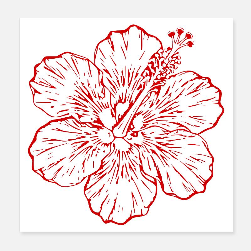 Cadeau de Noël de fleurs d’hibiscus hawaïen, fleurs d’hibiscus Poster 20 x 20 cm