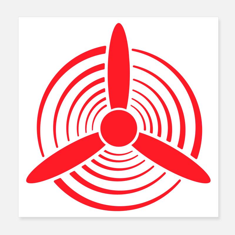 Roter Propeller Poster 20x20 cm