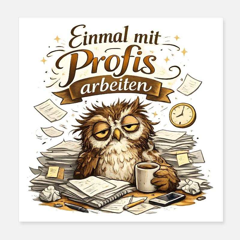 Einmal ohne Vollidioten / Einmal mit Profis Poster 20x20 cm