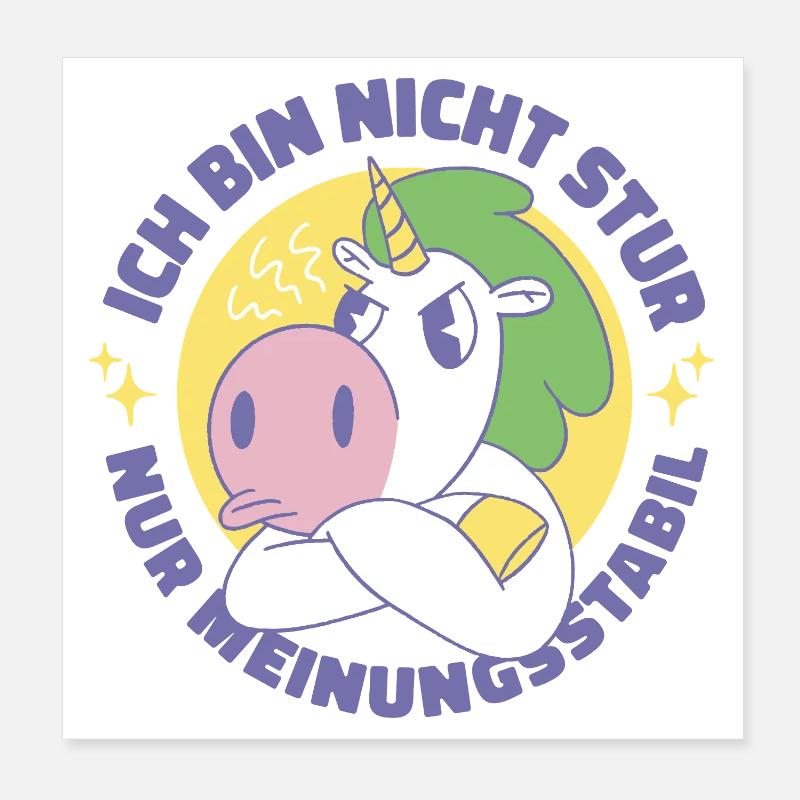Einhorn Stur HP Poster 20x20 cm