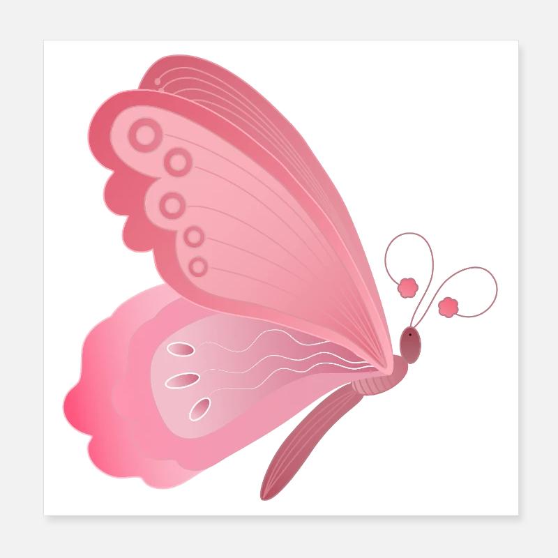 Conception d’ailes de papillon rose Poster 20 x 20 cm