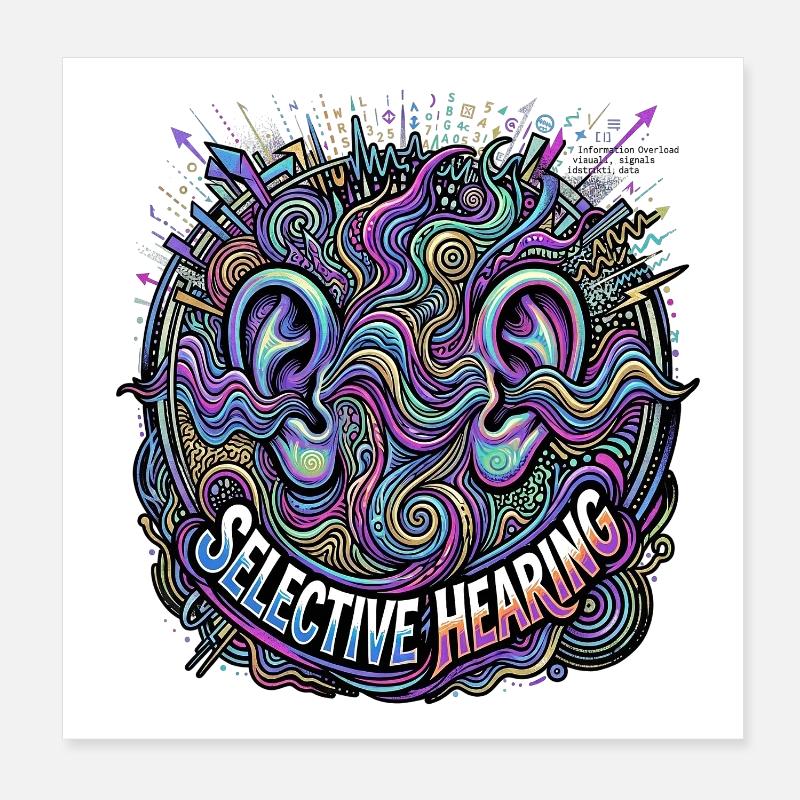 selective hearing Poster 8" x 8" (20x20 cm)
