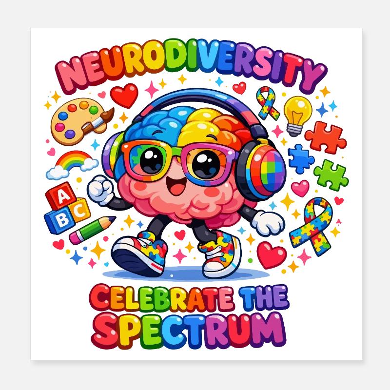 Neurodiversité Autisme Étoiles Enfant Poster 20 x 20 cm