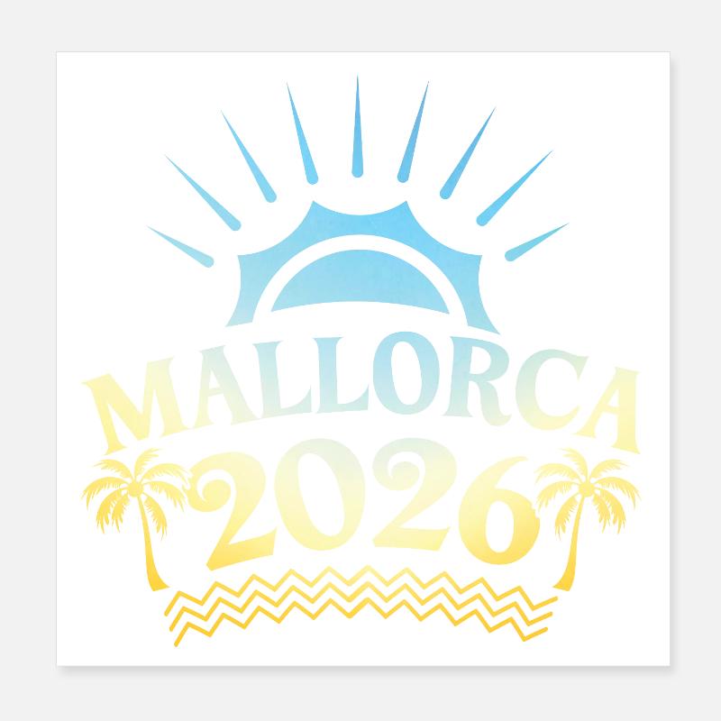 Mallorca 2026 Bunt Poster 20x20 cm