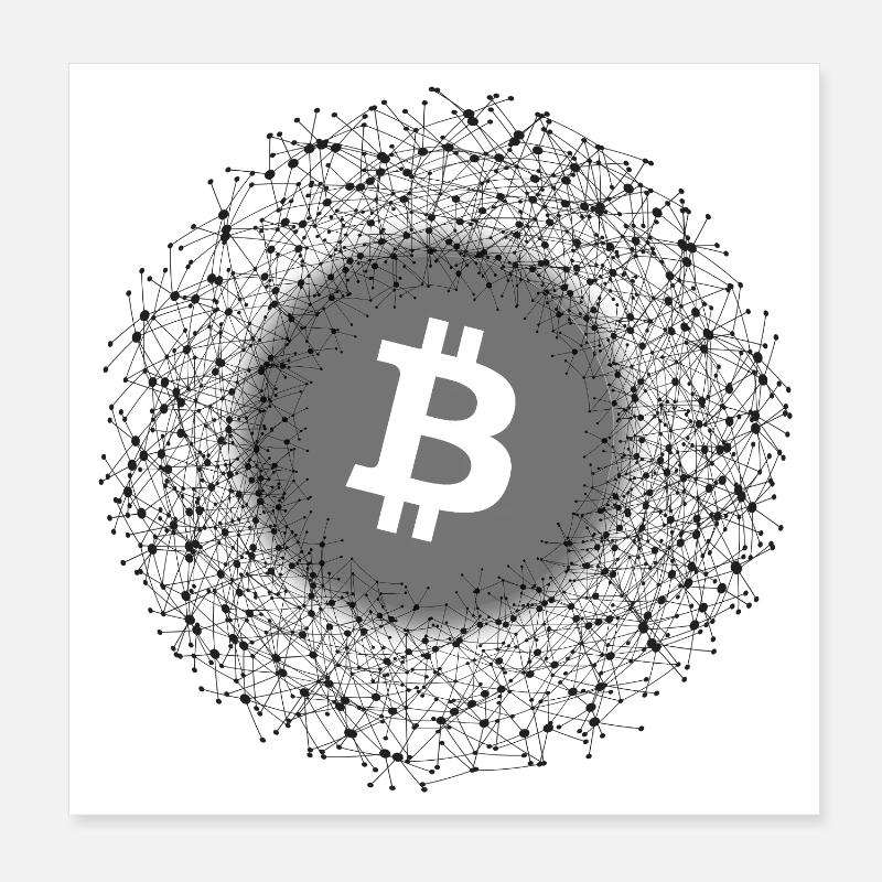 Bitcoin Net Mandala Poster 20 x 20 cm