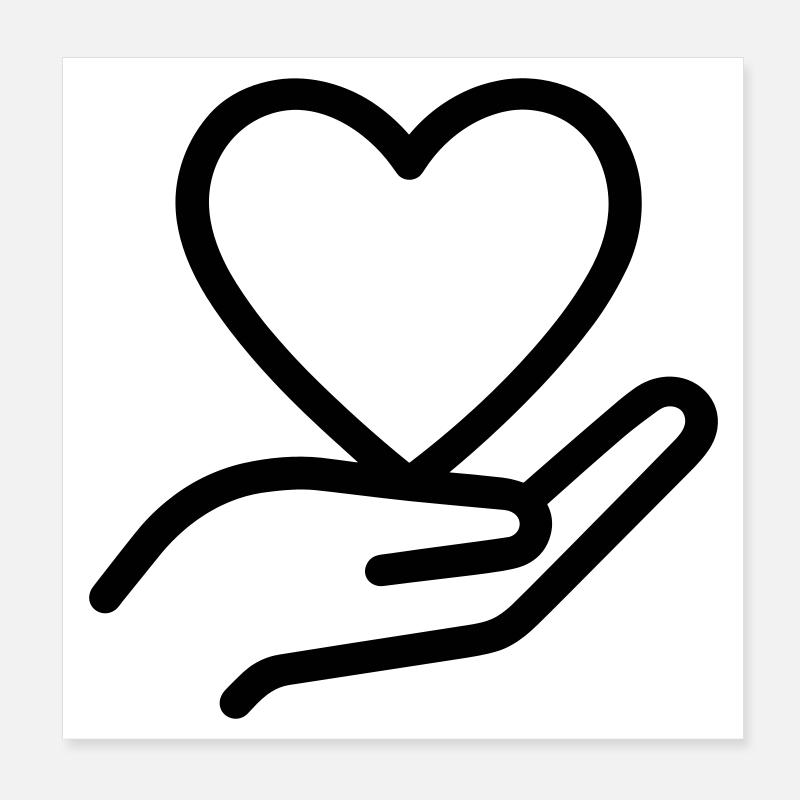 Hand Herz Poster 20x20 cm