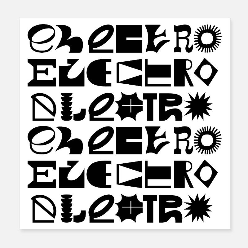 Conception de logo typographique de musique électro Poster 20 x 20 cm