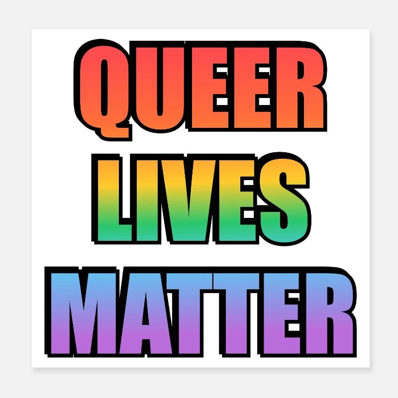 Queer Lives Matter Regenbogen Poster 20x20 cm