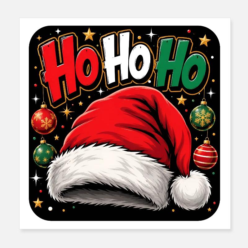 HoHoHo Santa Style Poster 20x20 cm