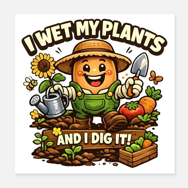 J’arrose mes plantes et j’adore ça Poster 20 x 20 cm