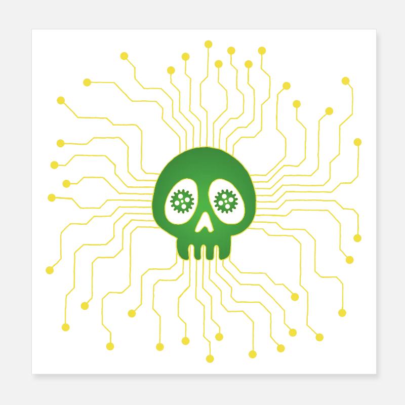 Microprocessor skull Poster 8" x 8" (20x20 cm)